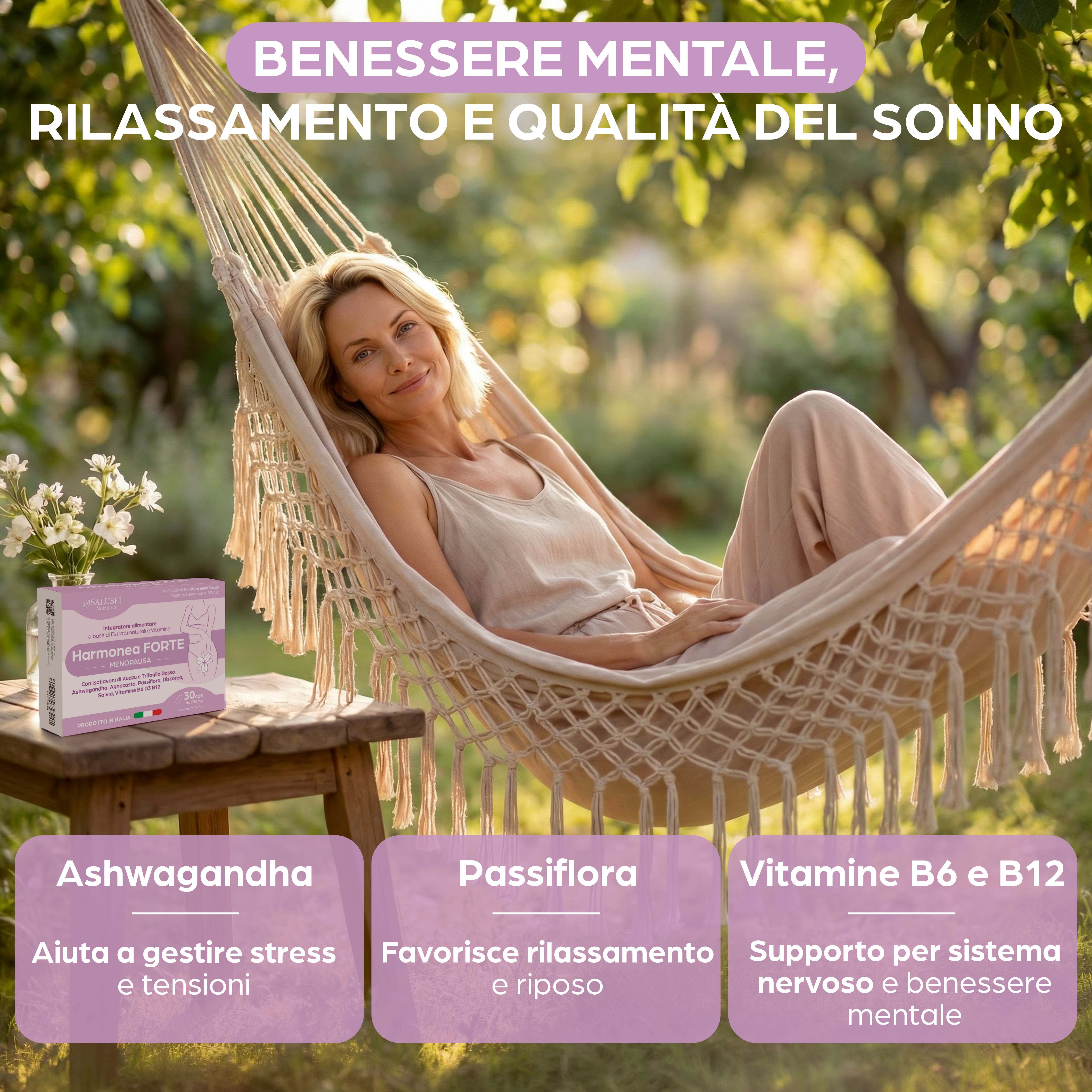 Harmonea FORTE | Integratore Menopausa con Isoflavoni di Kudzu, Trifoglio Rosso,