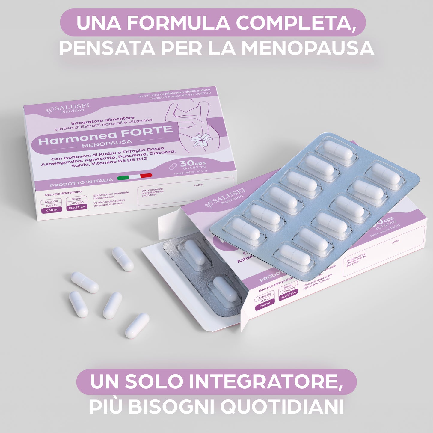 Harmonea FORTE | Integratore Menopausa con Isoflavoni di Kudzu, Trifoglio Rosso,