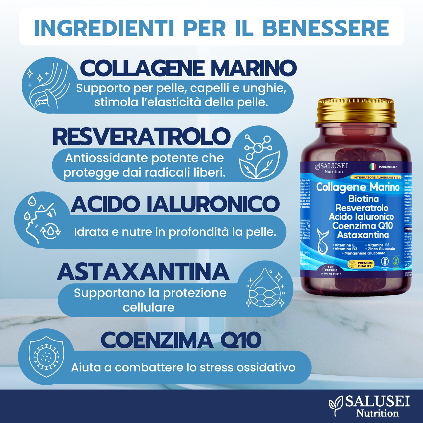 Integratore Collagene Marino SALUSEI Nutrition