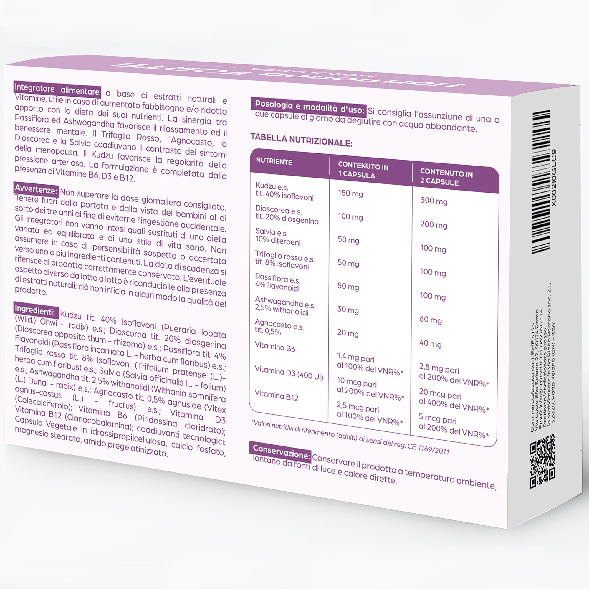 Harmonea FORTE | Integratore Menopausa con Isoflavoni di Kudzu, Trifoglio Rosso,
